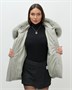 Куртка зимняя женская с мехом и капюшоном тренд светло-зеленого цвета 7759ZS 1314657296