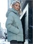 Куртка зимняя женская из овчина стильная и модная зеленого цвета 7309Z 26802156