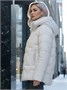 Куртка зимняя женская из овчина стильная и модная бежевого цвета 7309B 1232385182
