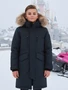 Парка зимняя подростковая для мальчика с капюшоном и мехом черного цвета 9537Ch 214788480