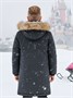 Парка зимняя подростковая для мальчика с капюшоном и мехом черного цвета 9537Ch 214788480