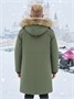 Парка зимняя подростковая для мальчика с капюшоном и мехом цвета хаки 9535Kh 861472294