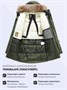 Парка зимняя подростковая для мальчика с капюшоном и мехом цвета хаки 9535Kh 861472294