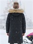Парка зимняя подростковая для мальчика с капюшоном и мехом черного цвета 9535Ch 1805739628