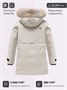 Парка зимняя подростковая для девочки с капюшоном и мехом бежевого цвета 9534B 156379209