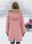 Куртка парка зимняя подростковая для девочки с капюшоном и мехом розового цвета 9446R 1710226653