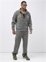 Спортивный костюм мужской демисезонный на флисе серого цвета 329Sr 559024876