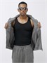 Спортивный костюм мужской демисезонный на флисе серого цвета 329Sr 559024876