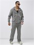 Спортивный костюм мужской демисезонный на флисе серого цвета 328Sr 1318438990