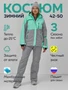 Горнолыжный костюм женский зимний бирюзового цвета 0709_1Br 1322031314