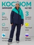Горнолыжный костюм женский зимний бирюзового цвета 0707Br 1864579416