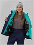 Горнолыжный костюм женский зимний бирюзового цвета 0707Br 1864579416