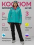 Горнолыжный костюм женский зимний бирюзового цвета 07091Br 373066735
