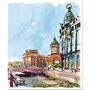 Тетрадь общая 48 листов на скрепке "Питерские скетчи" 1553824534