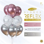 Шар (12''/30 см), Reflex, Зеркальный блеск, Розовый (909), хром, 12 шт., 169590 1536789865