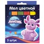 77054 Мел цветной Лунтик, для асфальта, JUMBO, 5 шт. в картонной упаковке с европодвесом 557494282