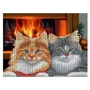 73525 Алмазная мозаика Кошечки (частичное заполнение), 40*50 см, упак ПВХ коробка с цв вкладкой 292753880
