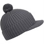 Вязаная шапка с козырьком Peaky, серая (антрацит) 630873574