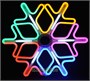 Светодиодная снежинка 80см. (НЕОН мульти + белые лучи) - 6080M LEON LED (LIGHT) 803022083