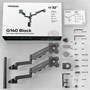 Кронштейн настольный для двух мониторов ONKRON G140 Black для размера 13"-32" 971835294