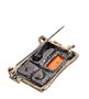 AM- 906 Брошь «Кот в окошке» (латунь, янтарь) 500104195