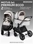 Коляска детская из экокожи 2в1 Amarobaby Motus Premium Ecco, молочный AB24-10MOTUSL/33