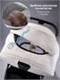 Коляска детская из экокожи 2в1 Amarobaby Motus Premium Ecco, молочный AB24-10MOTUSL/33