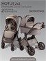 Коляска детская из экокожи 2в1 Amarobaby Motus Premium Ecco Exclusive, мокко AB26-10MOTUSF/53