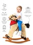 Лошадка каталка-качалка AMAROBABY (West), с колесами, бежевый, 69.5x28.5x74 см. AMARO-28W-Be