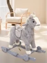 Лошадка каталка-качалка AMAROBABY (Prime), с колесами, серый, 63x35x60 см AMARO-28P-Se