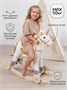 Единорог каталка-качалка AMAROBABY (Unicorn), с колесами, белый/золотой AMARO-28UNI-BeZo