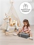Единорог каталка-качалка AMAROBABY (Unicorn), с колесами, белый/золотой AMARO-28UNI-BeZo
