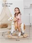 Единорог каталка-качалка AMAROBABY (Unicorn), с колесами, белый/золотой AMARO-28UNI-BeZo
