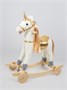 Единорог каталка-качалка AMAROBABY (Unicorn), с колесами, белый/золотой AMARO-28UNI-BeZo
