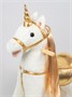 Единорог каталка-качалка AMAROBABY (Unicorn), с колесами, белый/золотой AMARO-28UNI-BeZo