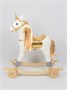 Единорог каталка-качалка AMAROBABY (Unicorn), с колесами, белый/золотой AMARO-28UNI-BeZo
