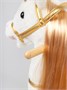 Единорог каталка-качалка AMAROBABY (Unicorn), с колесами, белый/золотой AMARO-28UNI-BeZo