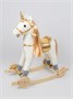 Единорог каталка-качалка AMAROBABY (Unicorn), с колесами, белый/золотой AMARO-28UNI-BeZo