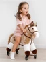 Лошадка каталка AMAROBABY (Funny Horse), на колесах, бежевый AMARO-28FH-Bei