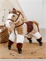 Лошадка каталка AMAROBABY (Funny Horse), на колесах, бежевый AMARO-28FH-Bei