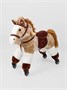 Лошадка каталка AMAROBABY (Funny Horse), на колесах, бежевый AMARO-28FH-Bei