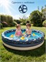 Бассейн надувной Amarobaby Shark Abyss, диаметр 114см, синий/бежевый AB26-17SA/2003