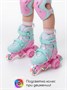 Ролики Amarobaby Glide раздвижные со светящимися колесами и защитой, розовый/бирюзовый, размер 25-28 AB23-35TN/0618-25