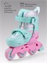 Ролики Amarobaby Glide раздвижные со светящимися колесами и защитой, розовый/бирюзовый, размер 25-28 AB23-35TN/0618-25