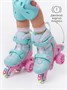 Ролики Amarobaby Glide раздвижные со светящимися колесами и защитой, розовый/бирюзовый, размер 25-28 AB23-35TN/0618-25