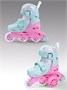 Ролики Amarobaby Glide раздвижные со светящимися колесами и защитой, розовый/бирюзовый, размер 25-28 AB23-35TN/0618-25