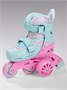 Ролики Amarobaby Glide раздвижные со светящимися колесами и защитой, розовый/бирюзовый, размер 25-28 AB23-35TN/0618-25