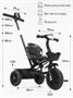Велосипед детский трехколесный с ручкой Amarobaby Legend, черный AB22-36LG/09