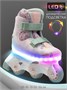 Ролики Amarobaby Wish с подсветкой, розовый/зеленый AB25-35WH/0613-29