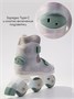 Ролики Amarobaby Wish с подсветкой, бежевый/зеленый AB25-35WH/0313-29